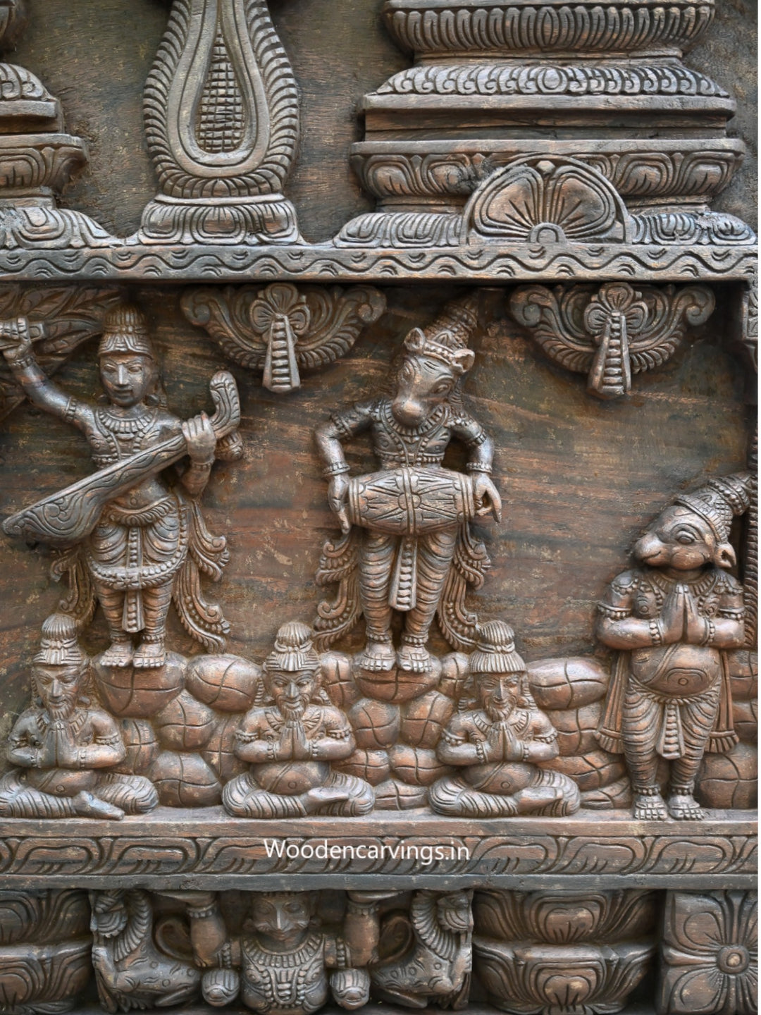 Goddess Meenakshi Wedding vaagai wooden  Wall Panel – 71"