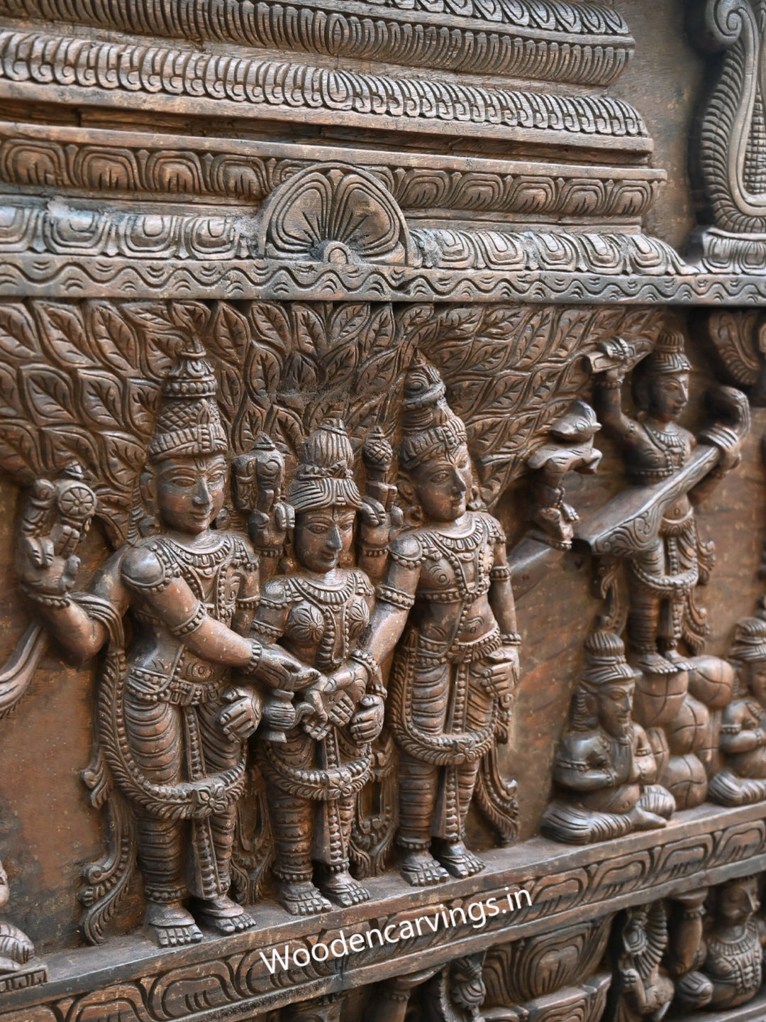 Goddess Meenakshi Wedding vaagai wooden  Wall Panel – 71"
