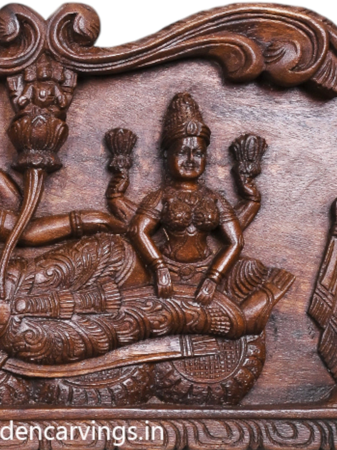 Ranganathaswamy With Thirunama Chakram Wooden Wall Panel 48"