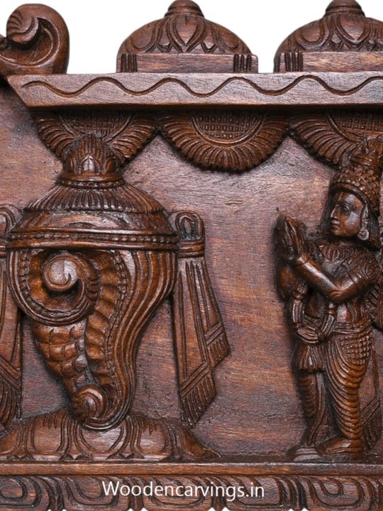 Ranganathaswamy With Thirunama Chakram Wooden Wall Panel 48"