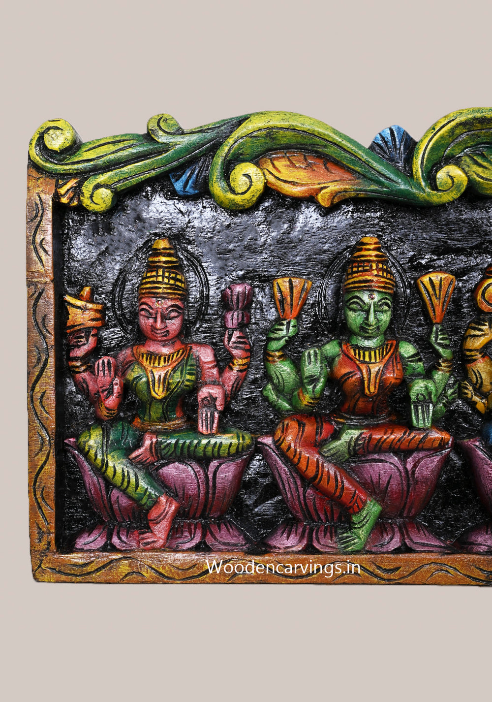 Shri AstaLakshmi wooden wall panel