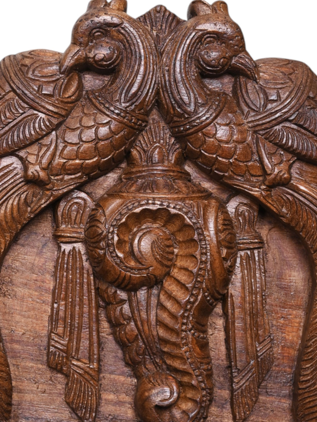 Paired Parrots Design Lord Padmanabhaswamy Reclining on Vasuki (Serpent) With Goddess Lakshmi Wall Panel 48"