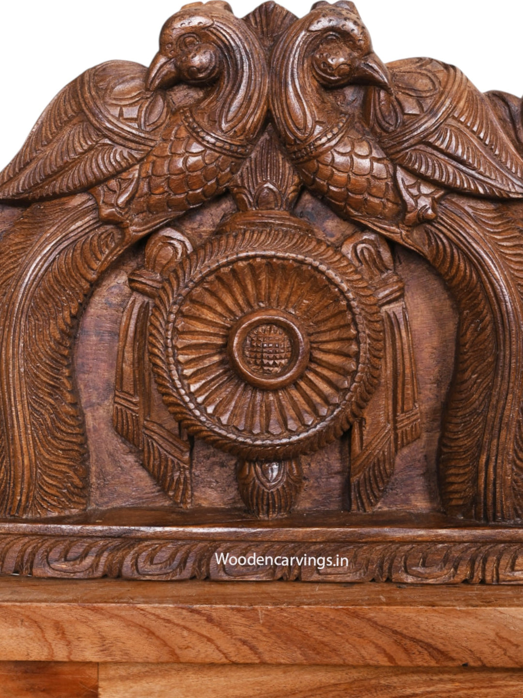 Paired Parrots Design Lord Padmanabhaswamy Reclining on Vasuki (Serpent) With Goddess Lakshmi Wall Panel 48"