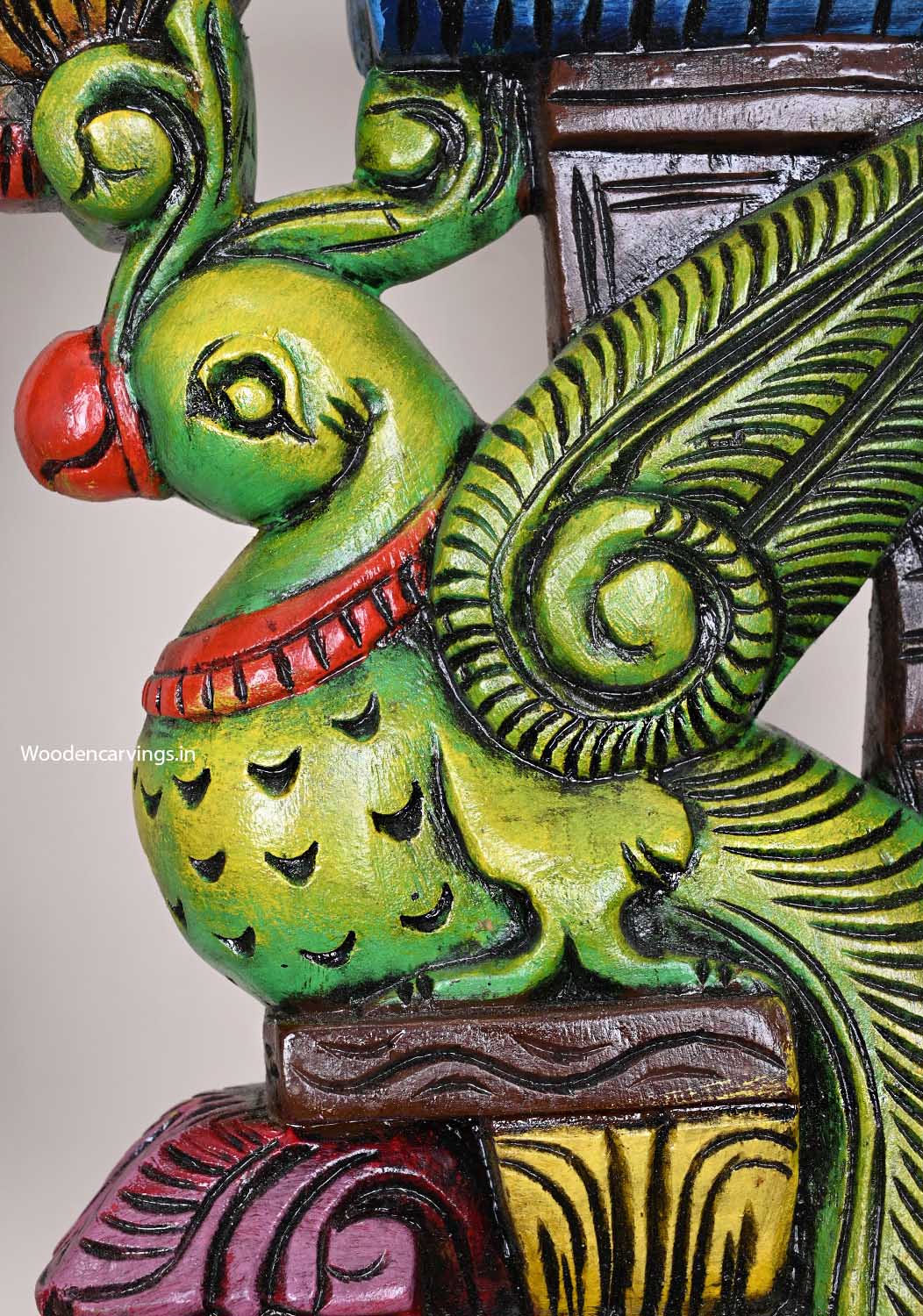 Green Parrot Brackets  wooden Wall Hanging  Brackets 18"