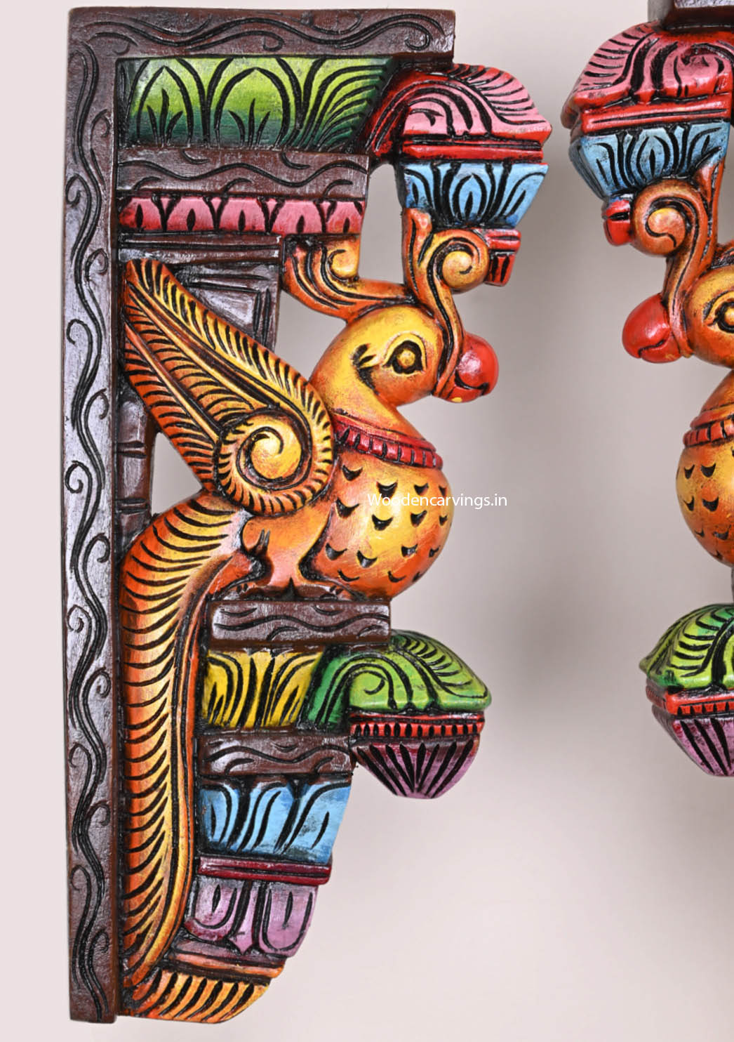 Colourful Wooden Vaagai Wall Brackets – 18"