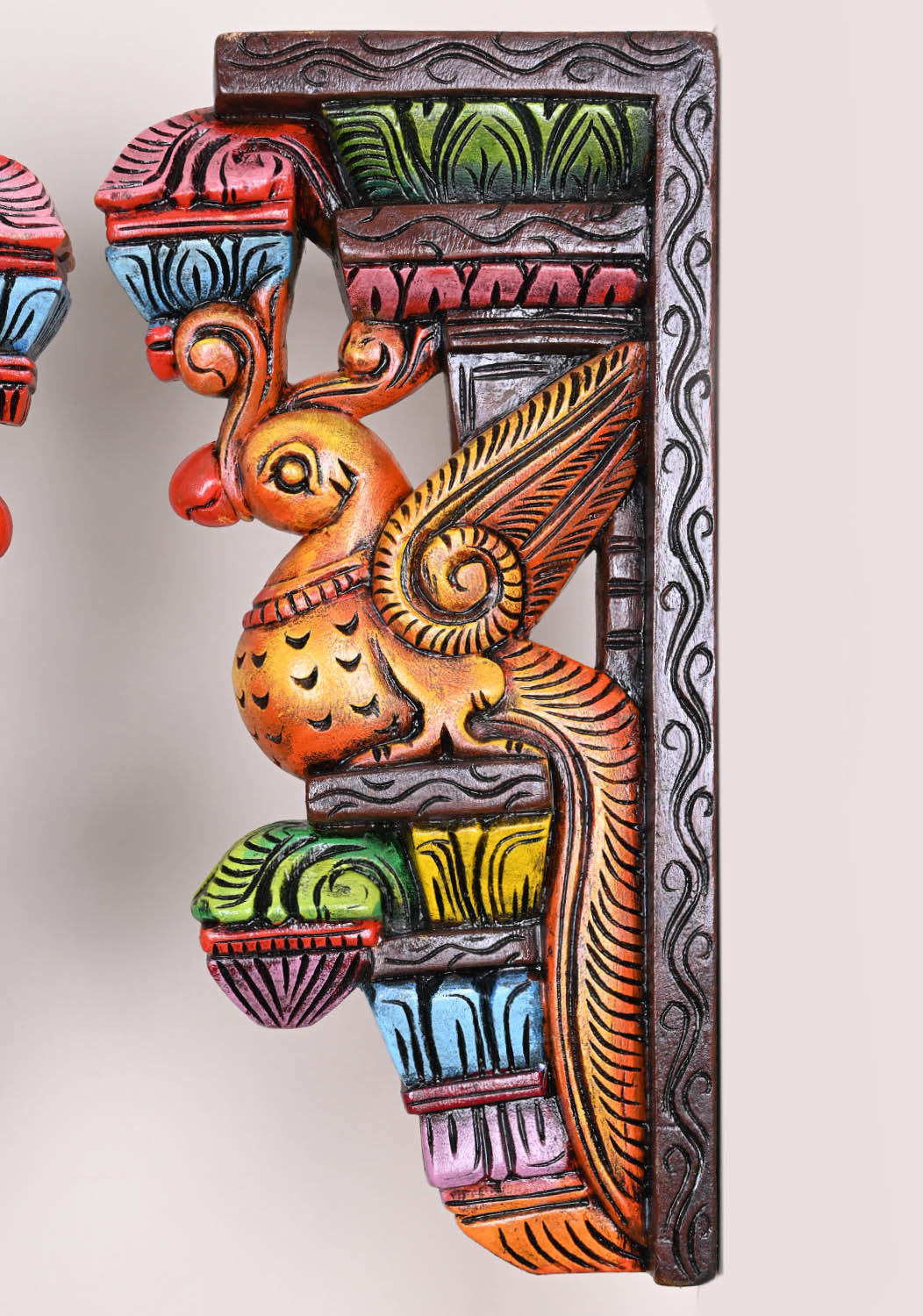 Colourful Wooden Vaagai Wall Brackets – 18"
