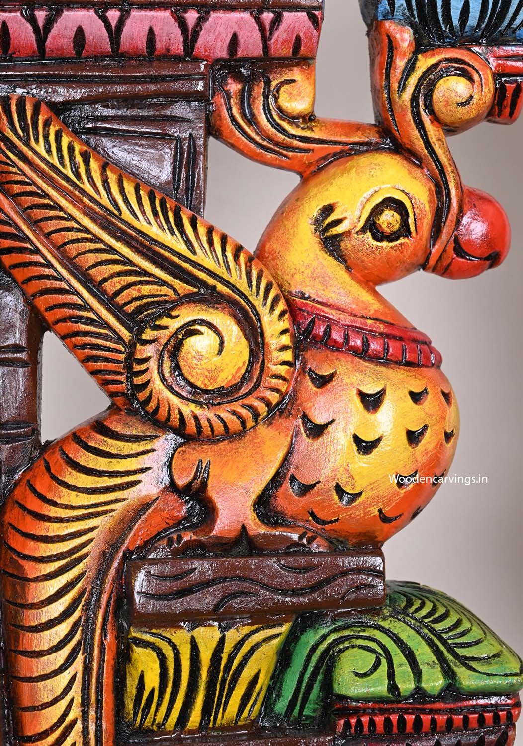 Colourful Wooden Vaagai Wall Brackets – 18"