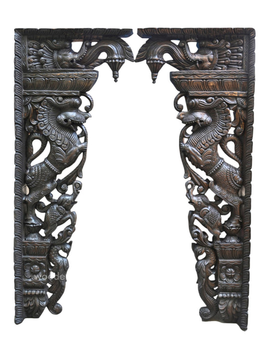 Wooden Wall Yaazhi Standing  Brackets 