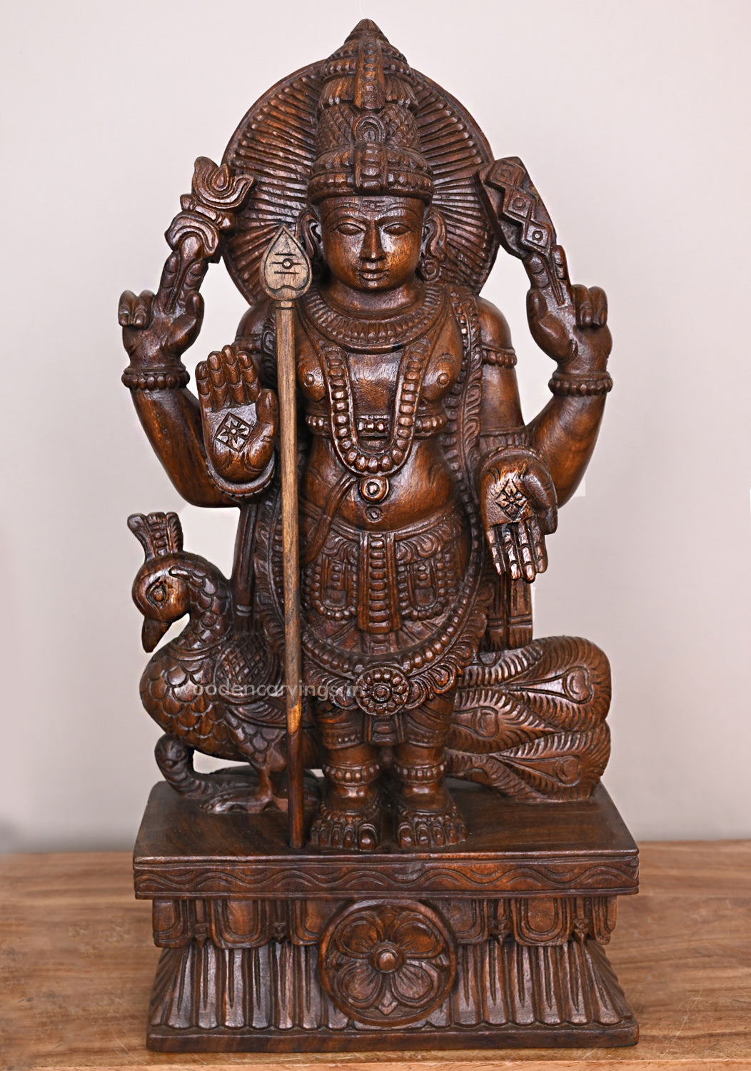Standing Lord Muruga  Wooden