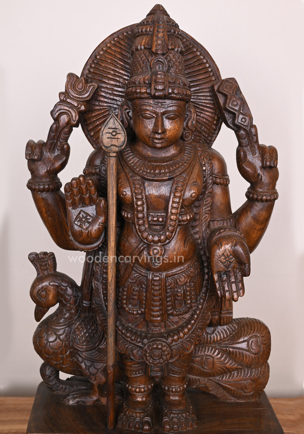 Standing Lord Muruga  Wooden