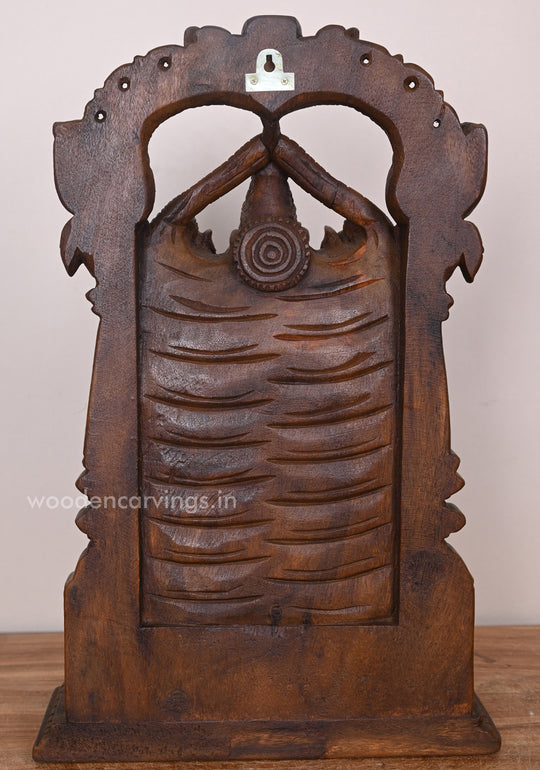 Wooden Tirumala Tirupathi Balaji Standing  Vaagai Sculpture 19"