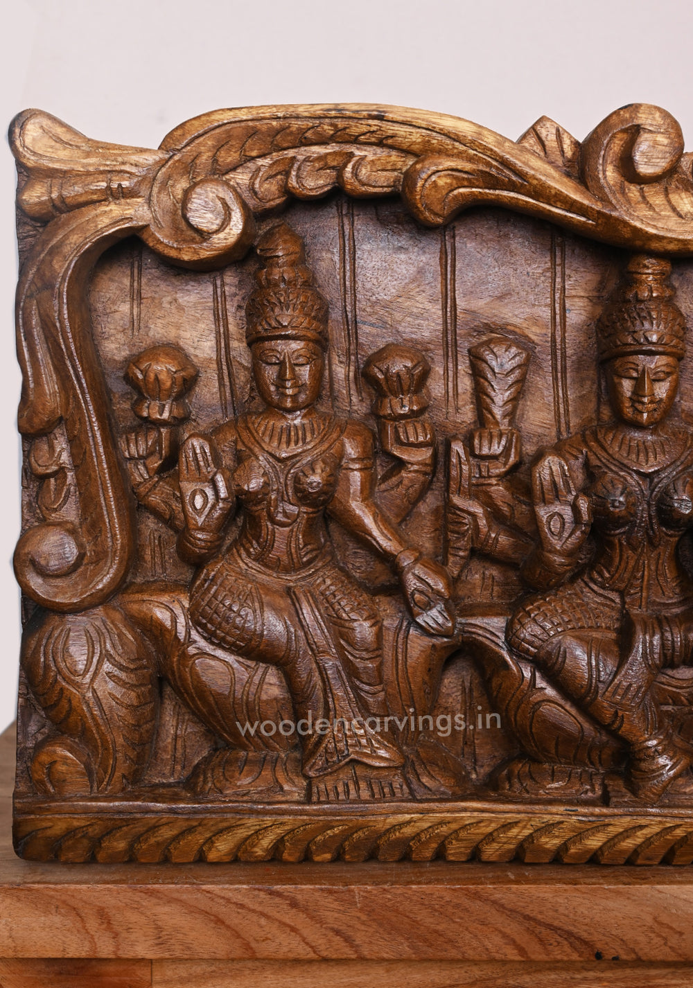 Wooden AshtaLakshmi Wall Panel