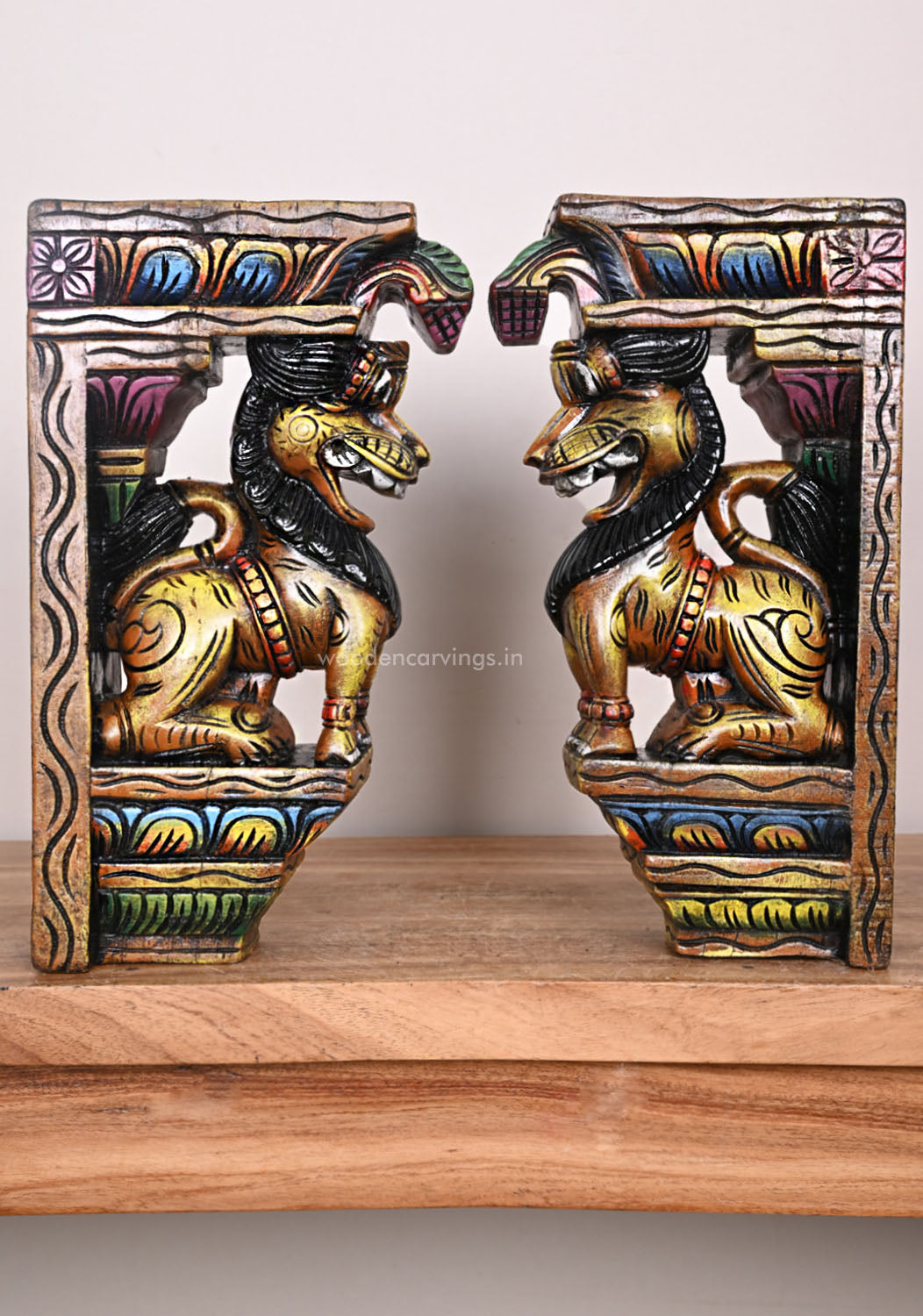 Wooden Standing Yaazhi  Wall Mount 12.5"