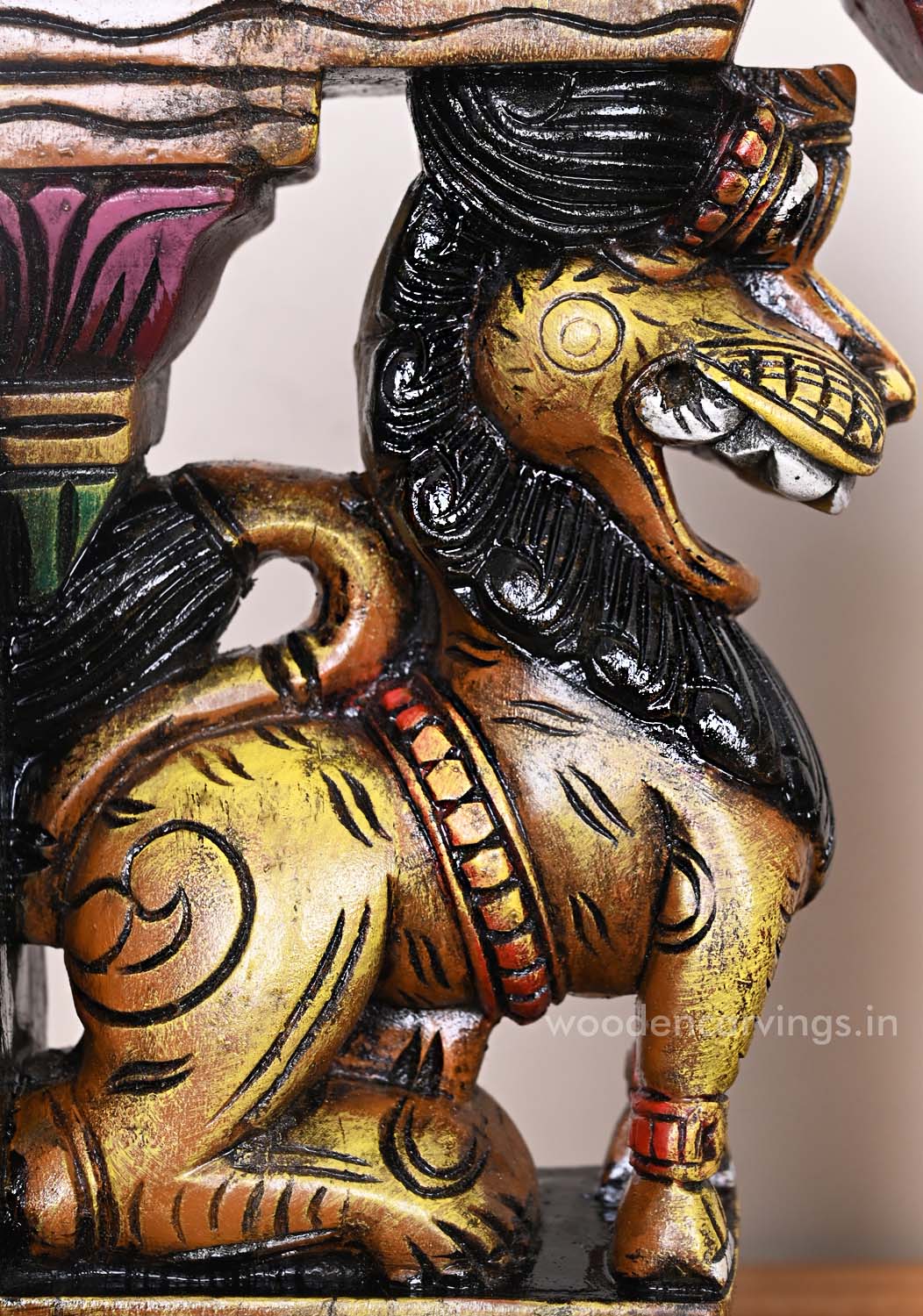 Wooden Standing Yaazhi  Wall Mount 12.5"
