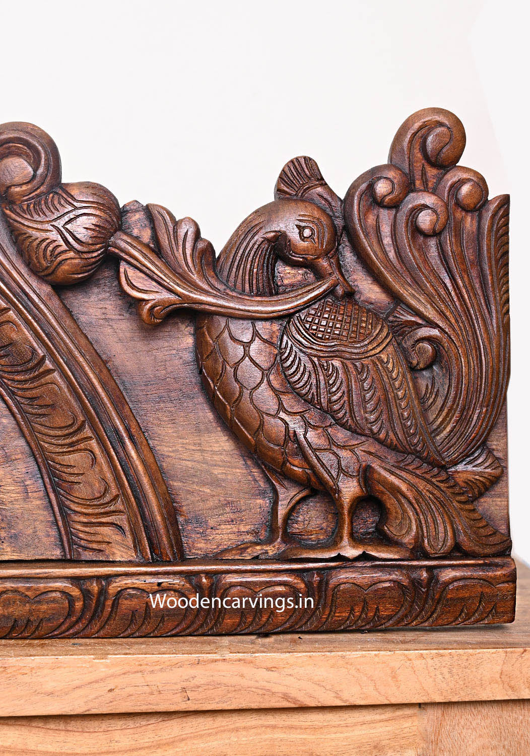 Gajalakshmi with Annapakshi Bird Wooden Wall Panel – 48"