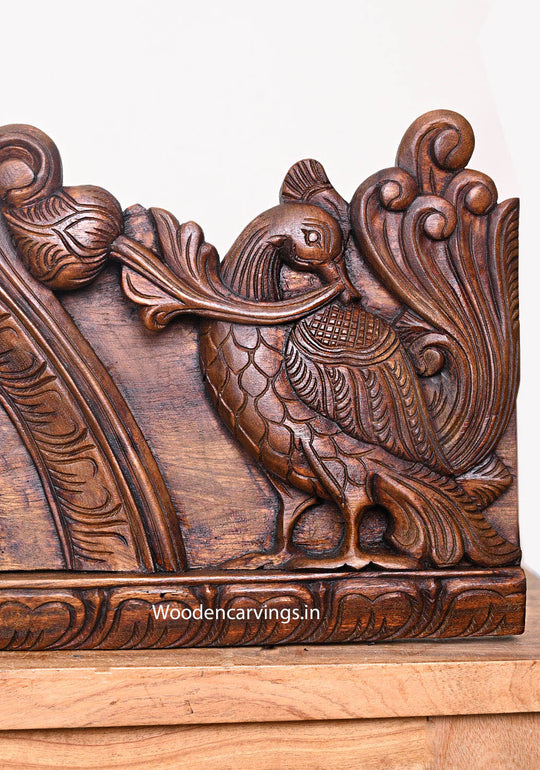 Gajalakshmi with Annapakshi Bird Wooden Wall Panel – 48"