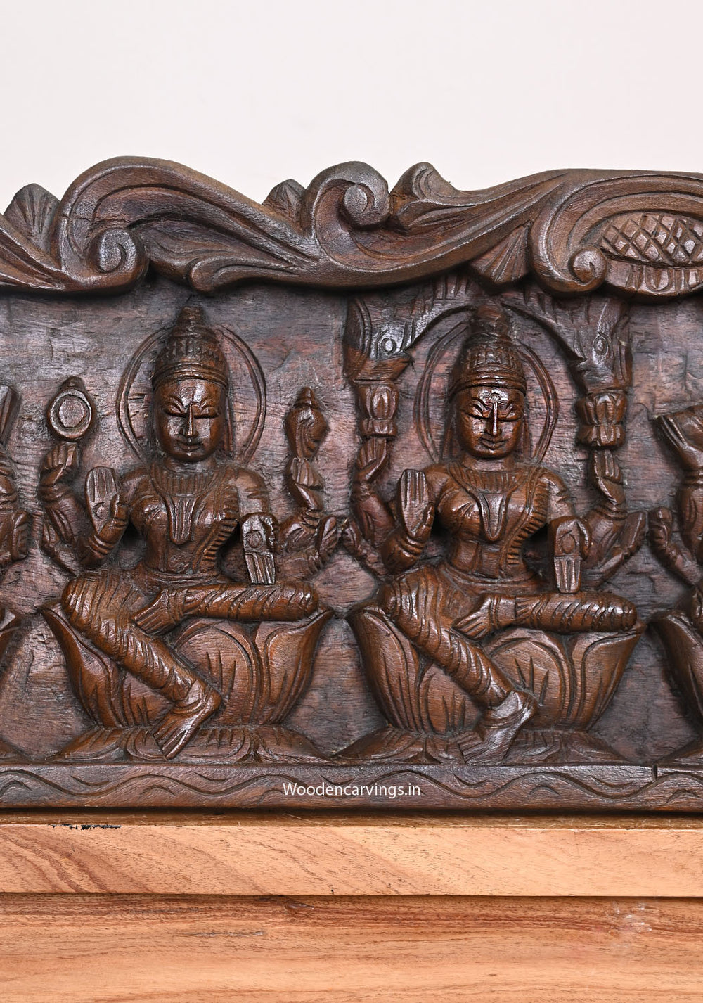 Ashtalakshmi Wax Brown wooden Panel