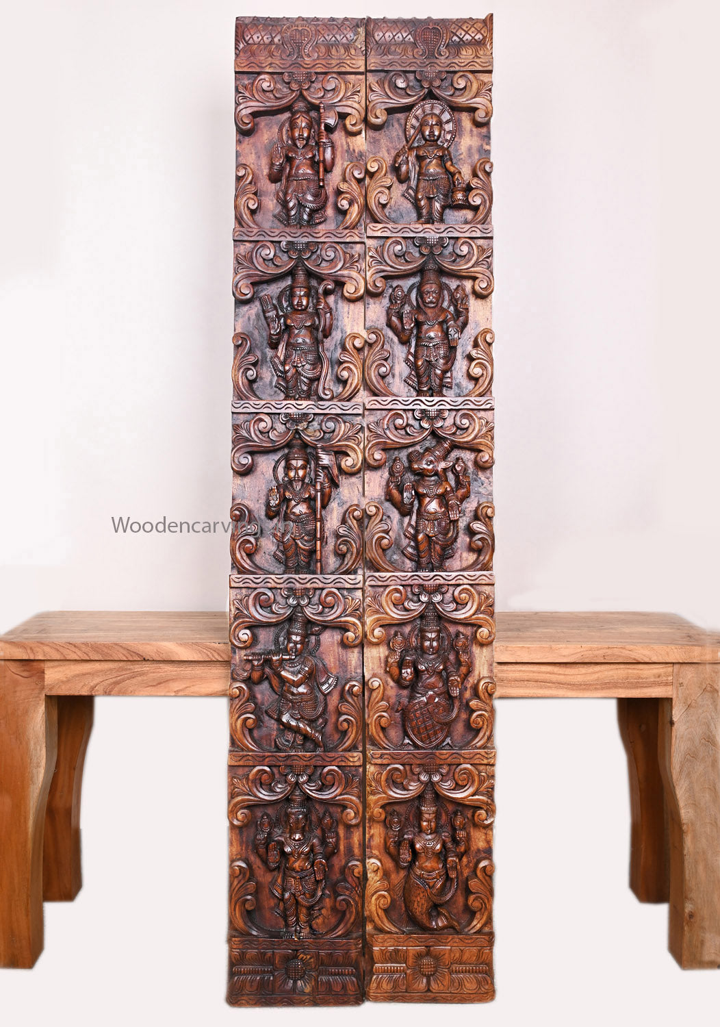 Temple Style Wooden Wall Hanging