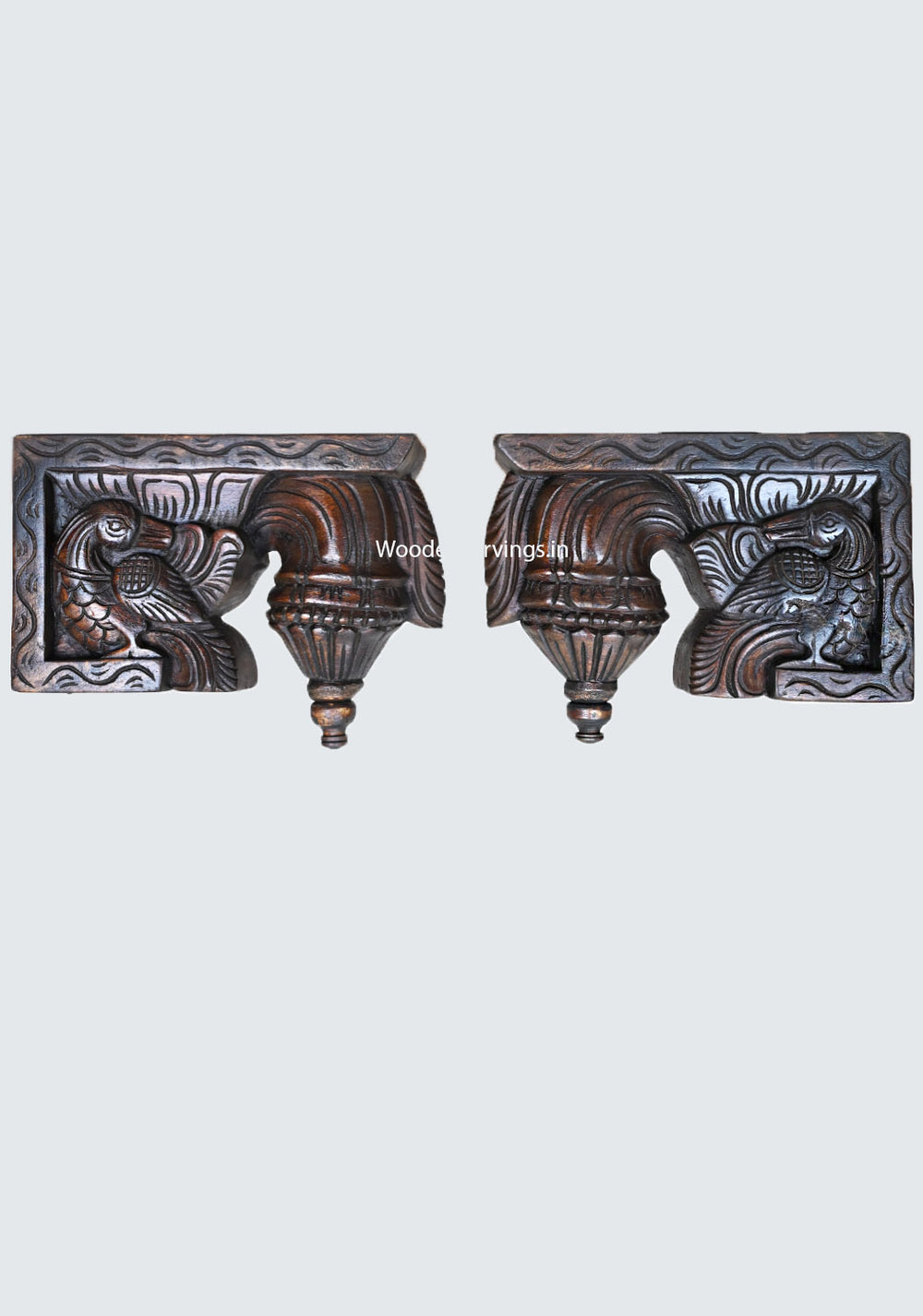 pair of wooden bodhil