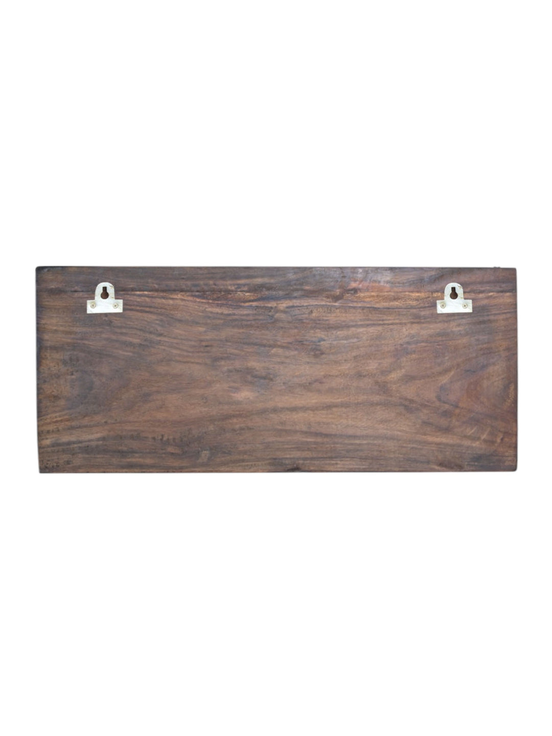 Wooden Horizontal Mahavishnu Briskly Seated With Propserity Mahalakshmi Wooden Wax Brown Hooks Fixed Wall Panel 32"