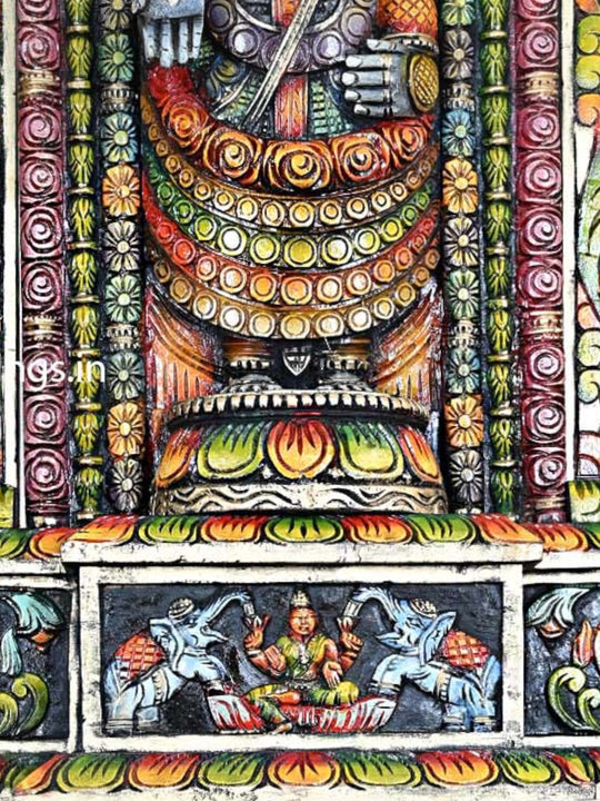 Graceful Lord Venkateswara Wooden Statue – 44.5" Devotional Art