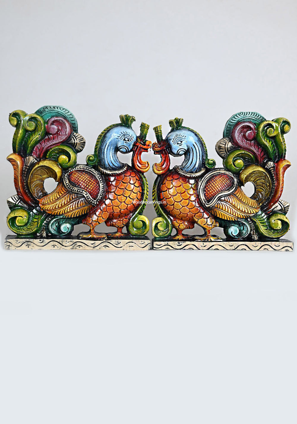 wooden pair of hamsa wall mount