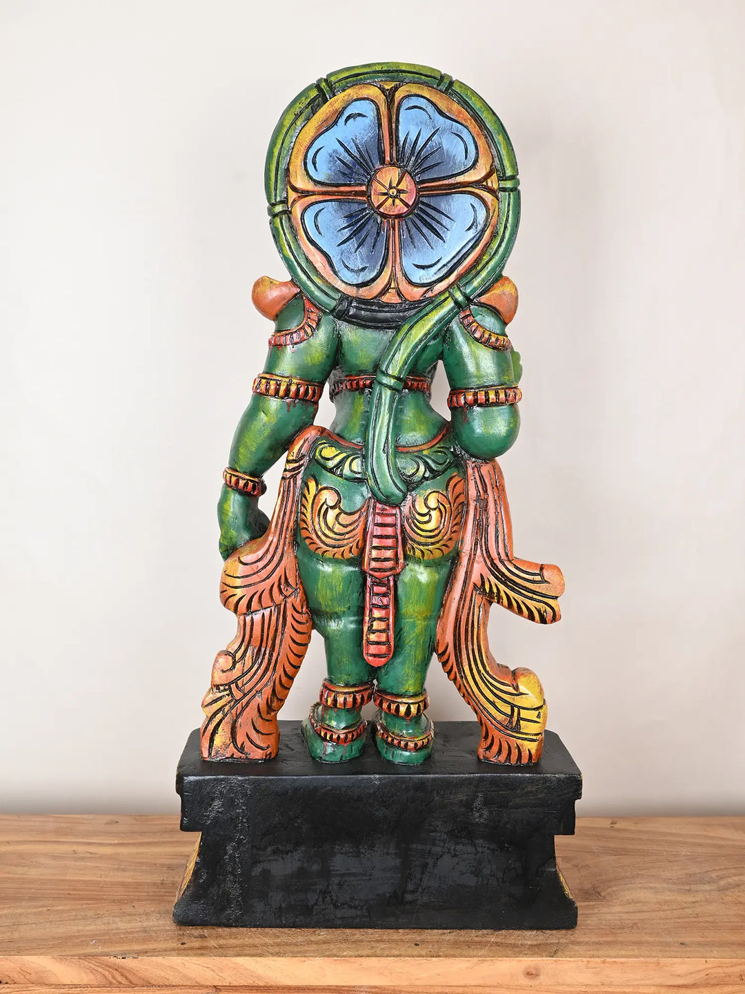 Blessing Gadayuth Standing Hanuman Wood Sculpture 37"