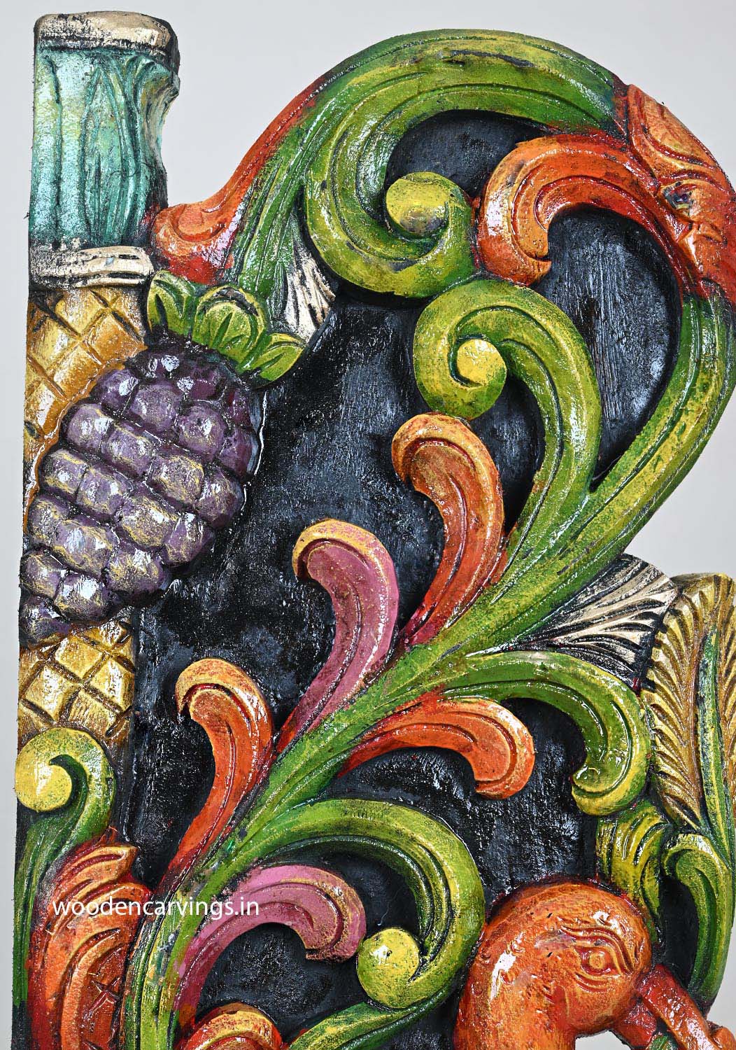 Colourful wooden  Peacock Wall Hanging Wall Mount 24"