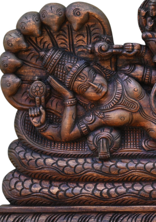 Finest Wooden Ranganathar Wall Hanging Panel | 24"