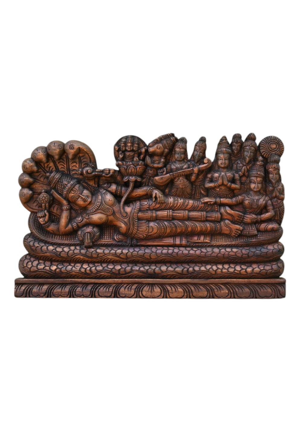 Finest Wooden Ranganathar Wall Hanging Panel | 24"