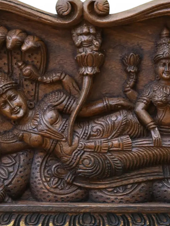 Wooden ranganatha swamy Wall hanging Statue 48"