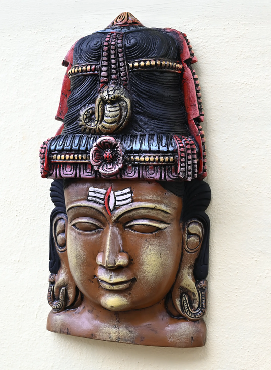 Painted Lord Shiva Face Mask 23"
