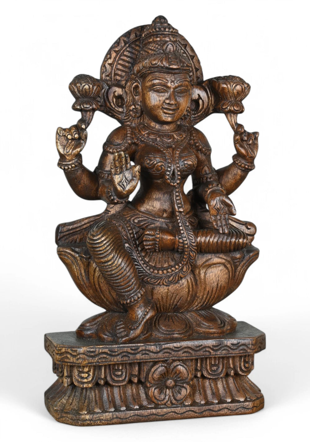 Goddess Lakshmi in Lalit asana with Abhay mudra pose 18"