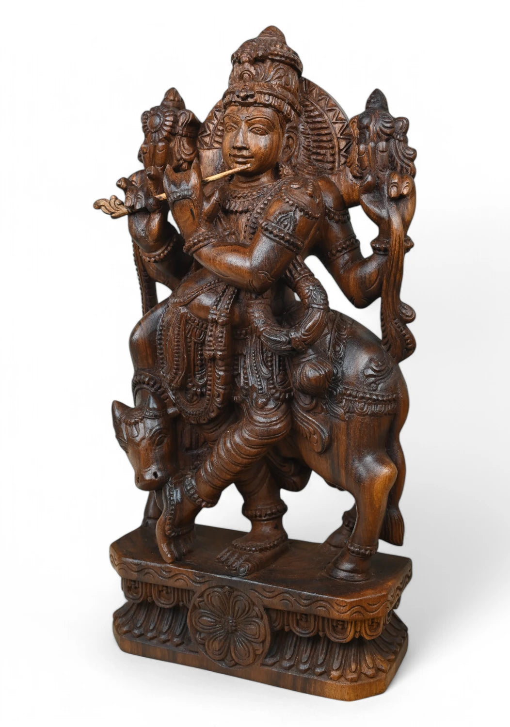 wooden Cow Krishna