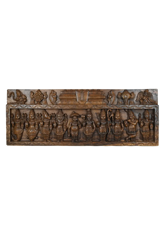 Lord Vishnu Dhasavathar Horizondal Wall Panel 48"