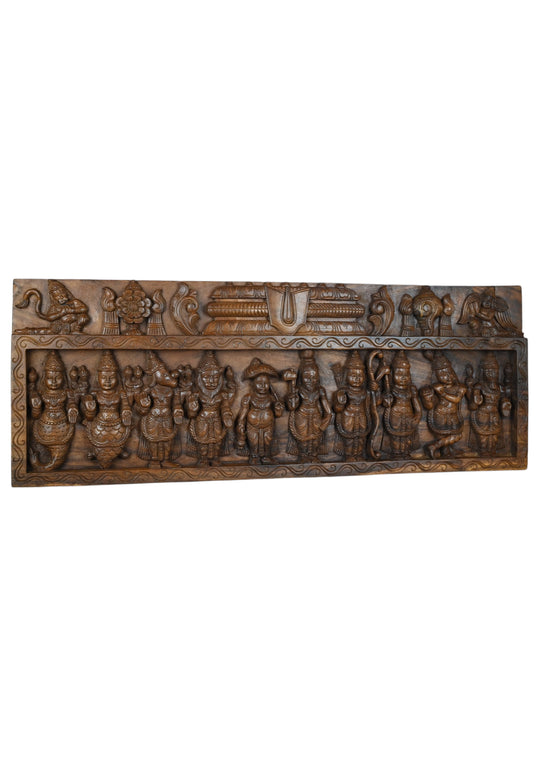 Lord Vishnu Dhasavathar Horizondal Wall Panel 48"
