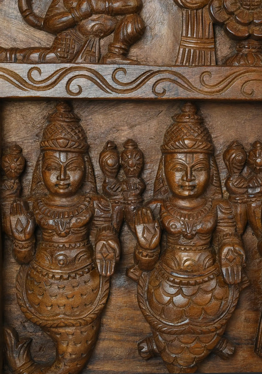 Lord Vishnu Dhasavathar Horizondal Wall Panel 48"
