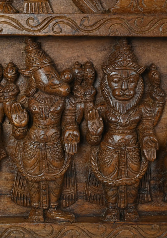 Lord Vishnu Dhasavathar Horizondal Wall Panel 48"