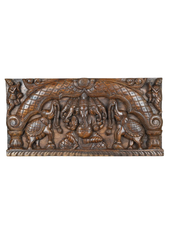 Panchamukhi Lord Ganesha Wall Panel 18"