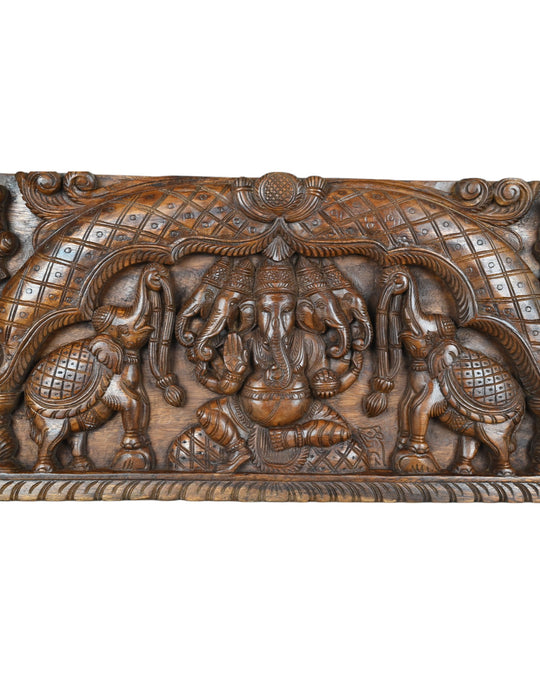 Panchamukhi Lord Ganesha Wall Panel 18"
