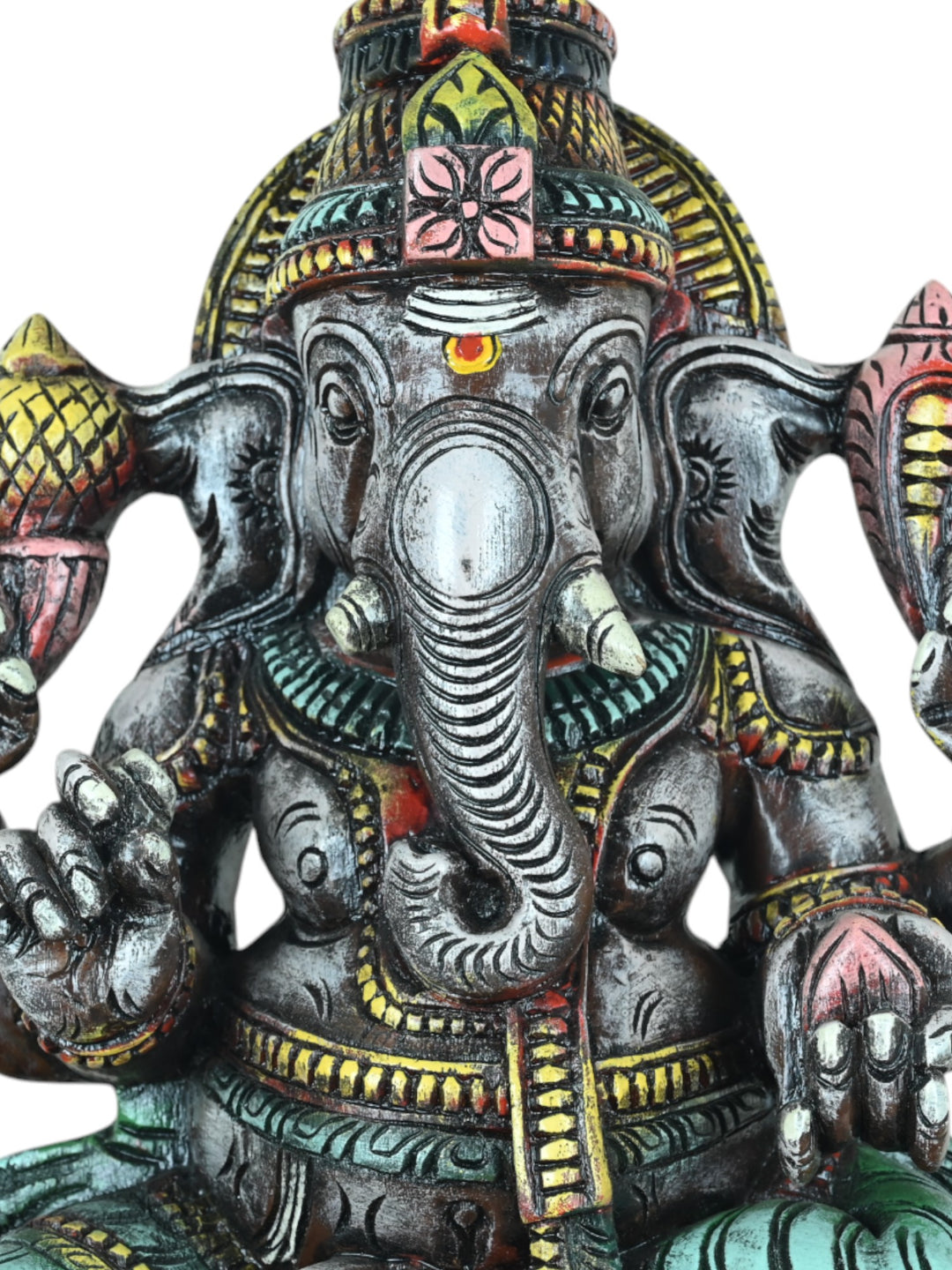 Ganesha Statue on Lotus Base With Sweet and Moosika 24"