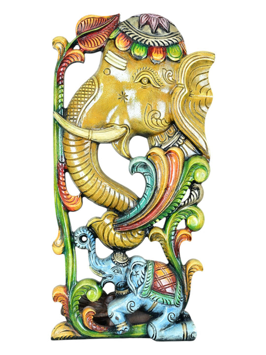 Ganesha wooden wall hanging