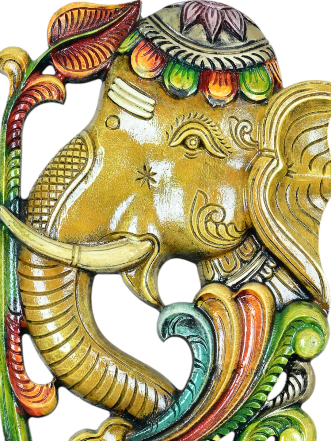 vagai wood Ganesh Face As Elephant Motif at the Base 24"