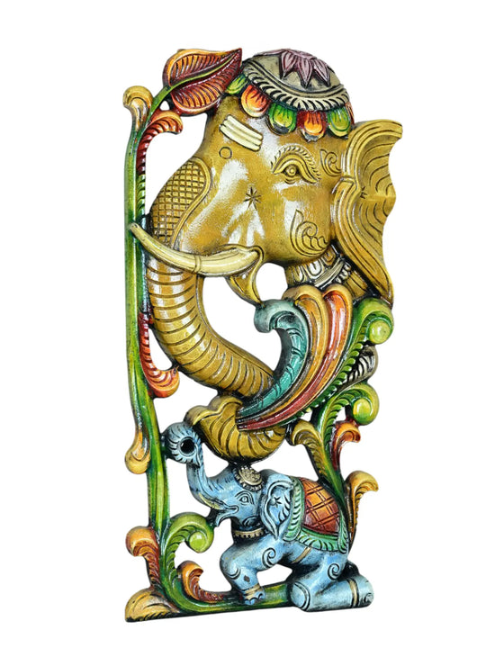 Ganesha wooden wall hanging