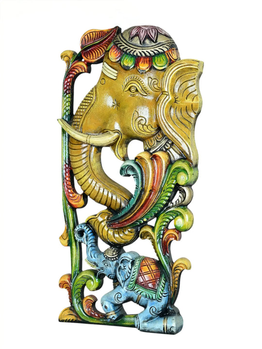 Ganesha wooden wall hanging
