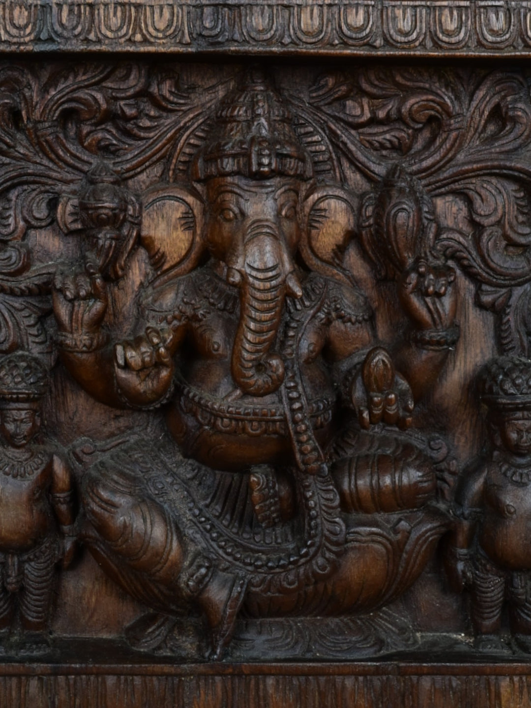 Ganesh Three Diffrent Face wooden vagai wall panal 41"