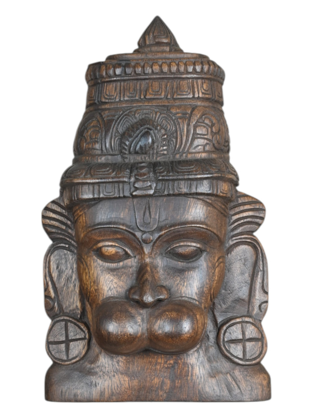 wooden Hanuman face mask