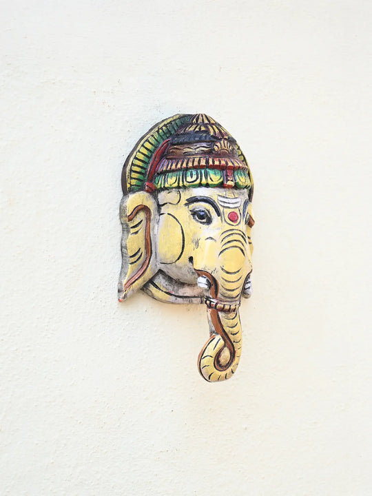 wooden ganesh wall hanging