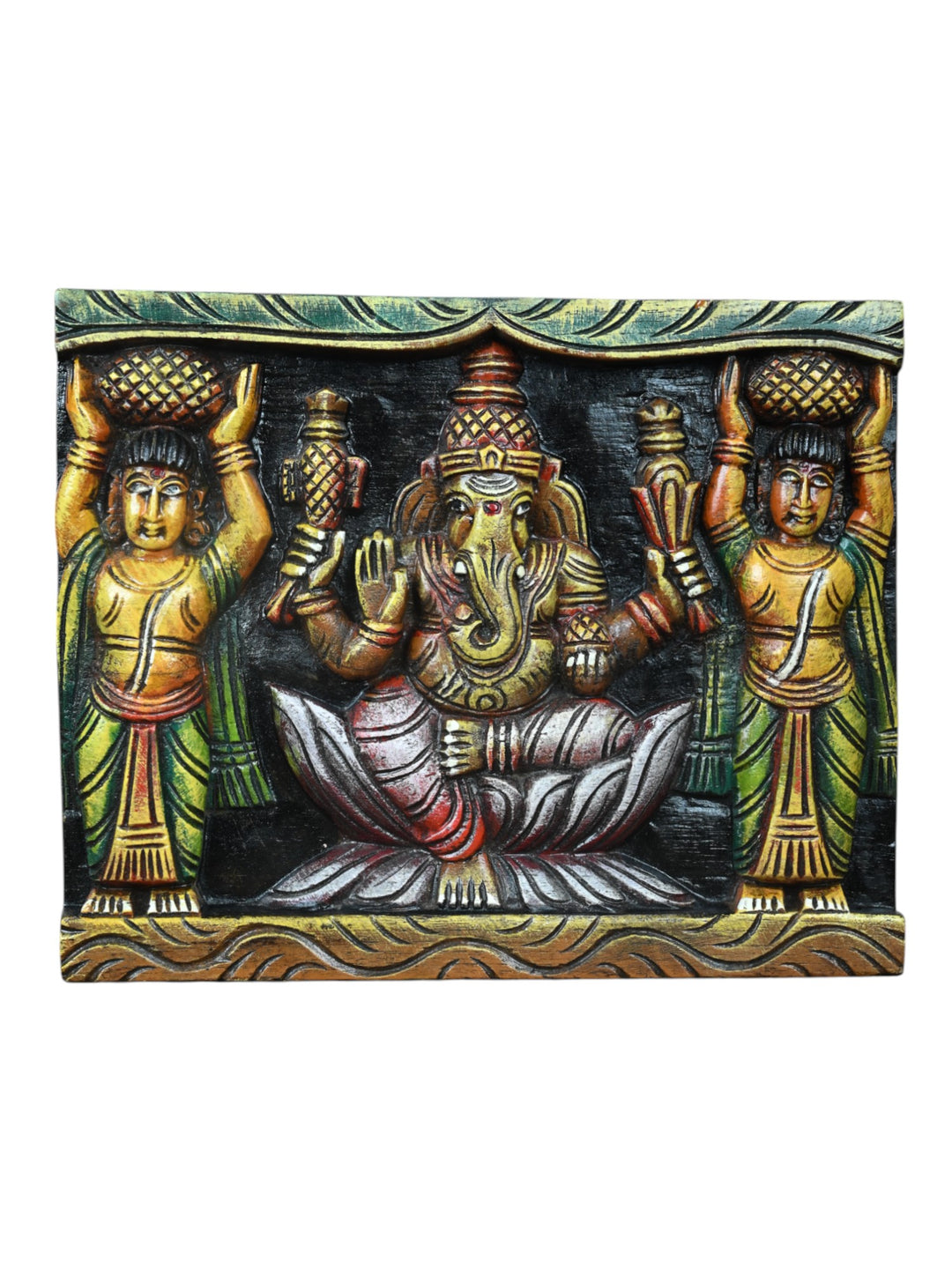 wooden ganesh wall hanging