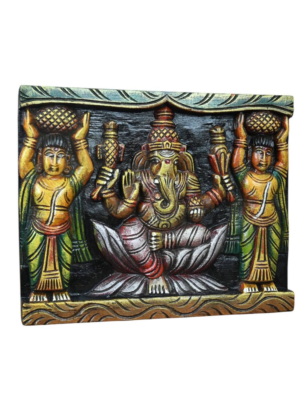 wooden ganesh wall hanging
